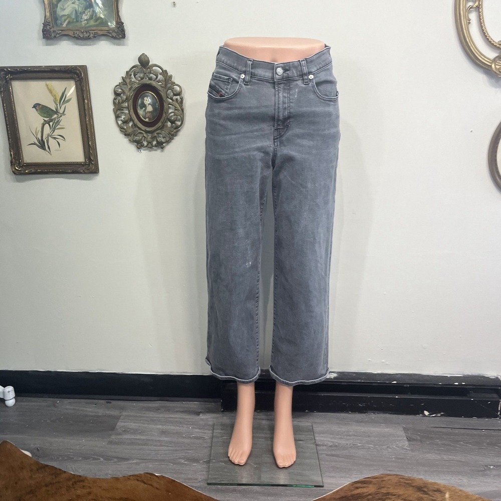 Diesel‎ Widee Regular Straight High Waist Jeans Grey Size 28x32